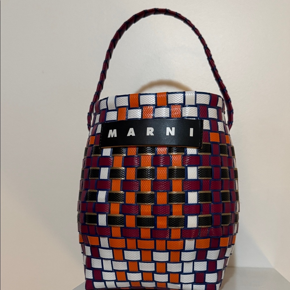 MARNI MARKET woven multicolored basket